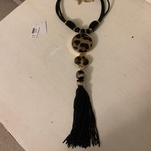Chico’s Animal Print Necklace Reversible New!
